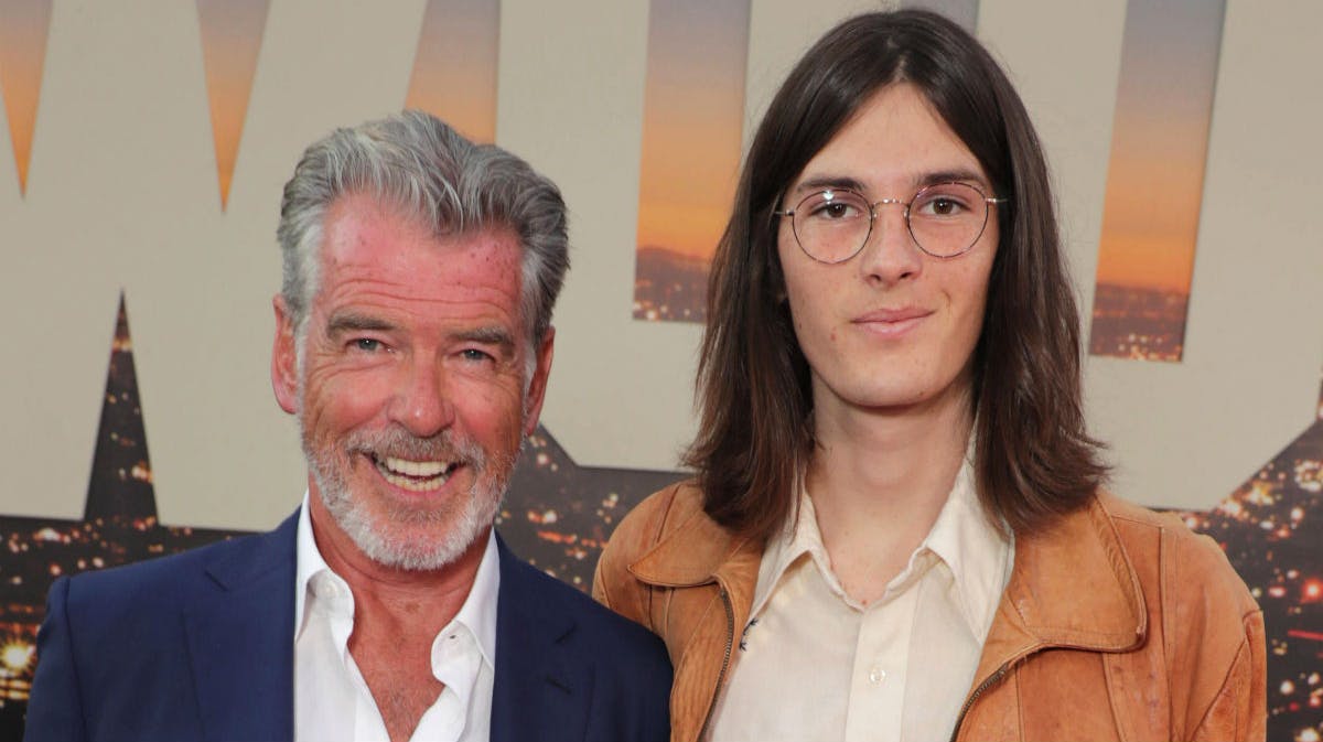 Pierce Brosnan og sønnen Dylan.