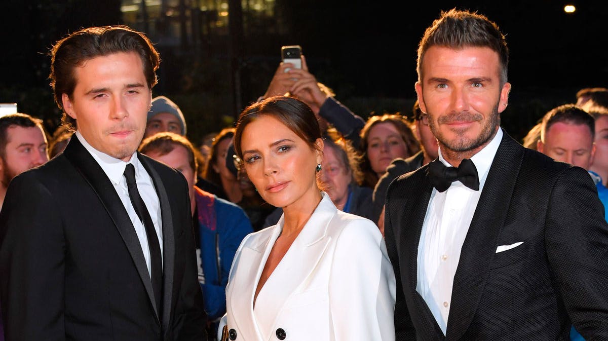 Brooklyn, Victoria og David Beckham.