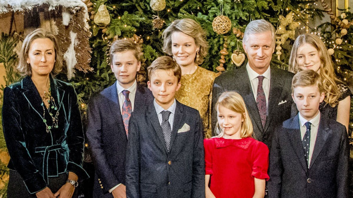 Prinsesse Claire, yderst til venstre, sammen med medlemmer af den belgiske kongefamilie.&nbsp;