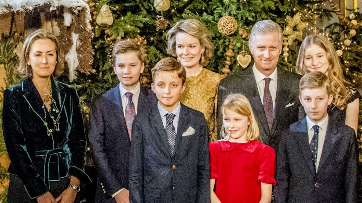 Prinsesse Claire, yderst til venstre, sammen med medlemmer af den belgiske kongefamilie. 