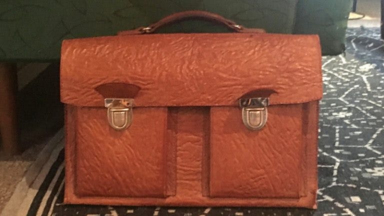 Læderskoletaske fra Gepo