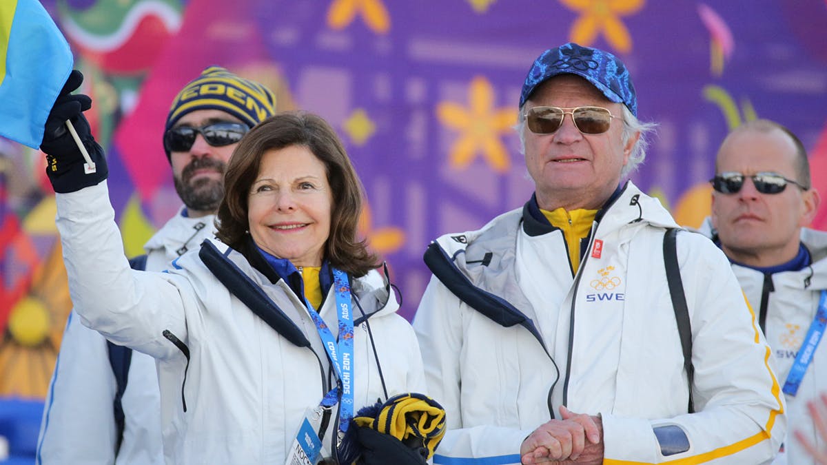 Dronning Silvia og kong Carl Gustaf i Sochi