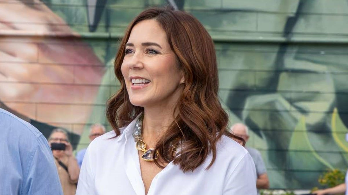 Kronprinsesse Mary ved ankomsten til Sønderborg. 