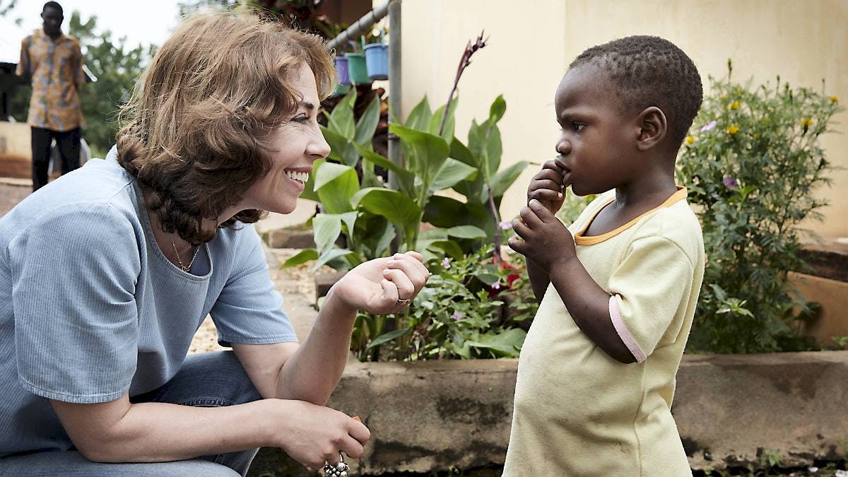 Sofie Gråbøl i Togo med børnefonden