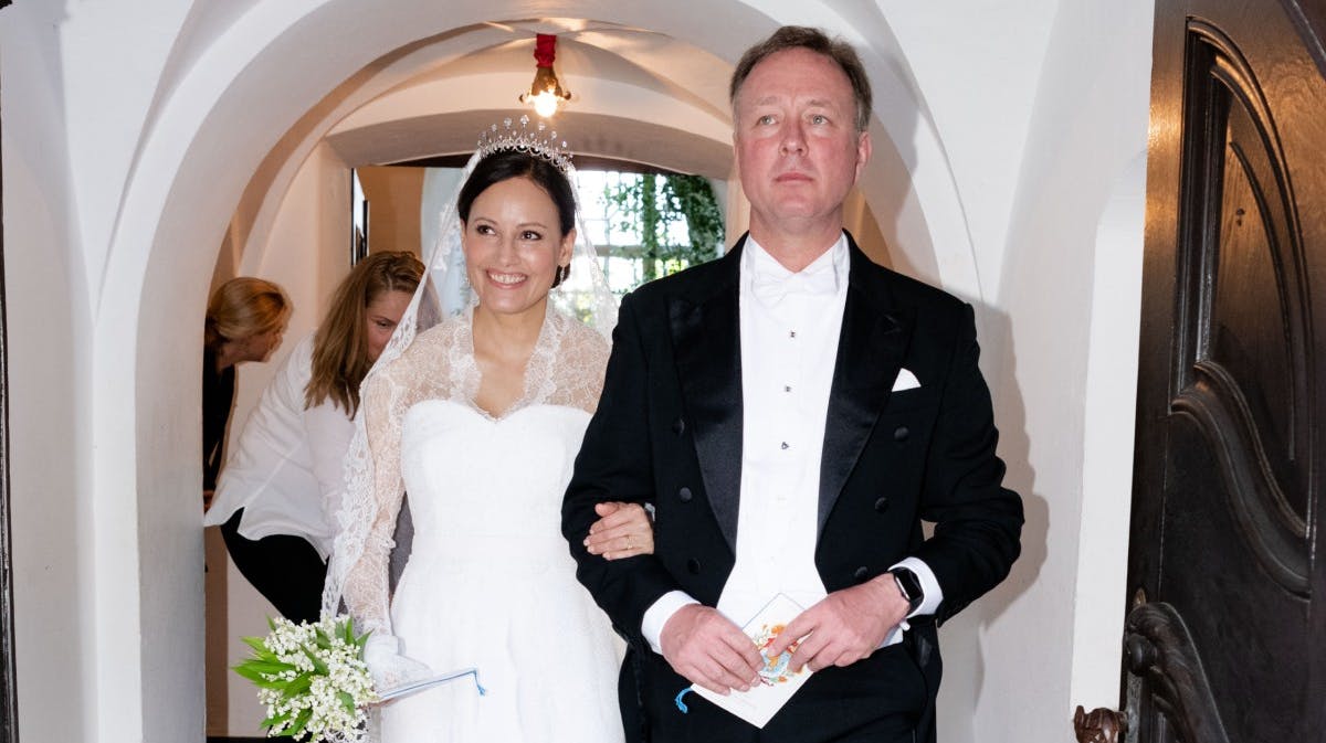 Prinsesse Carina og prins Gustav i slotskapellet på Berleburg Slot. 