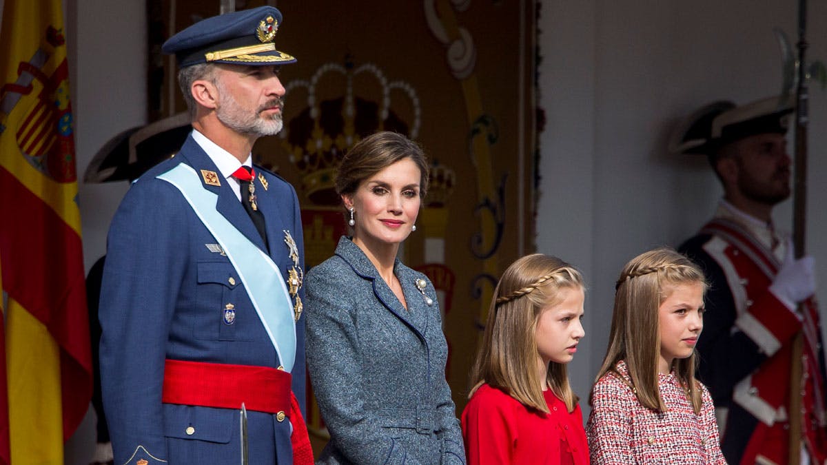 Kong Felipe, dronning Letizia, prinsesse Sofia og prinsesse Leonor.