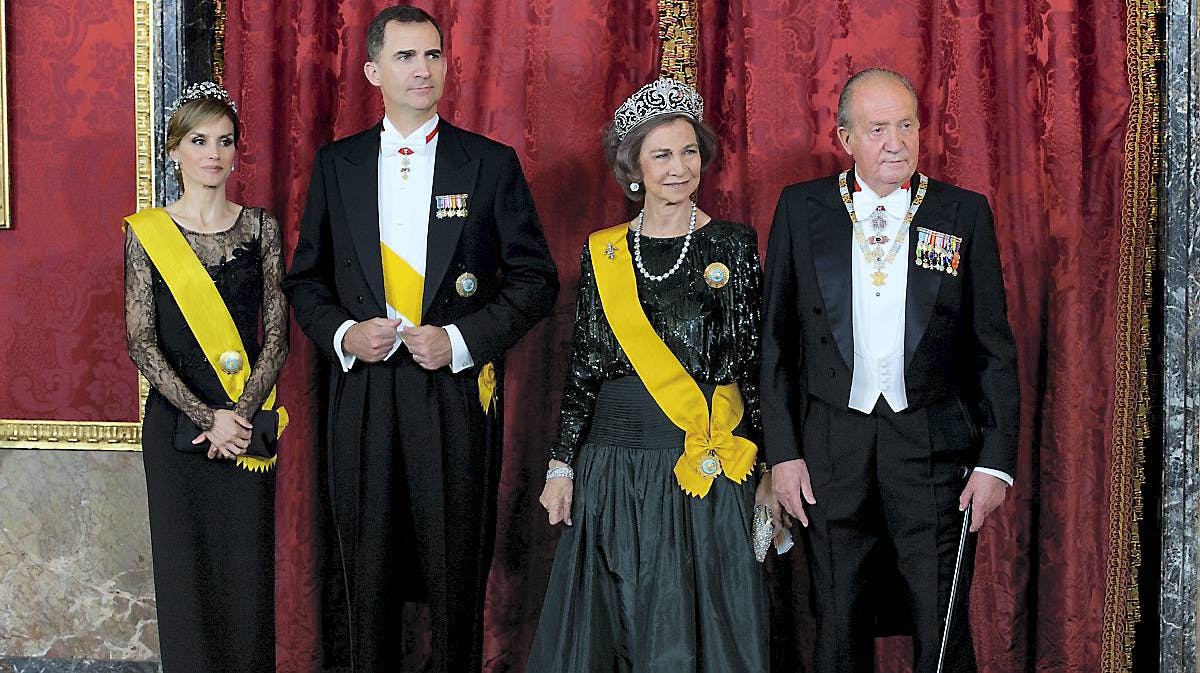 Dronning Letizia, kong Felipe, dronning Sofia og kong Juan Carlos.