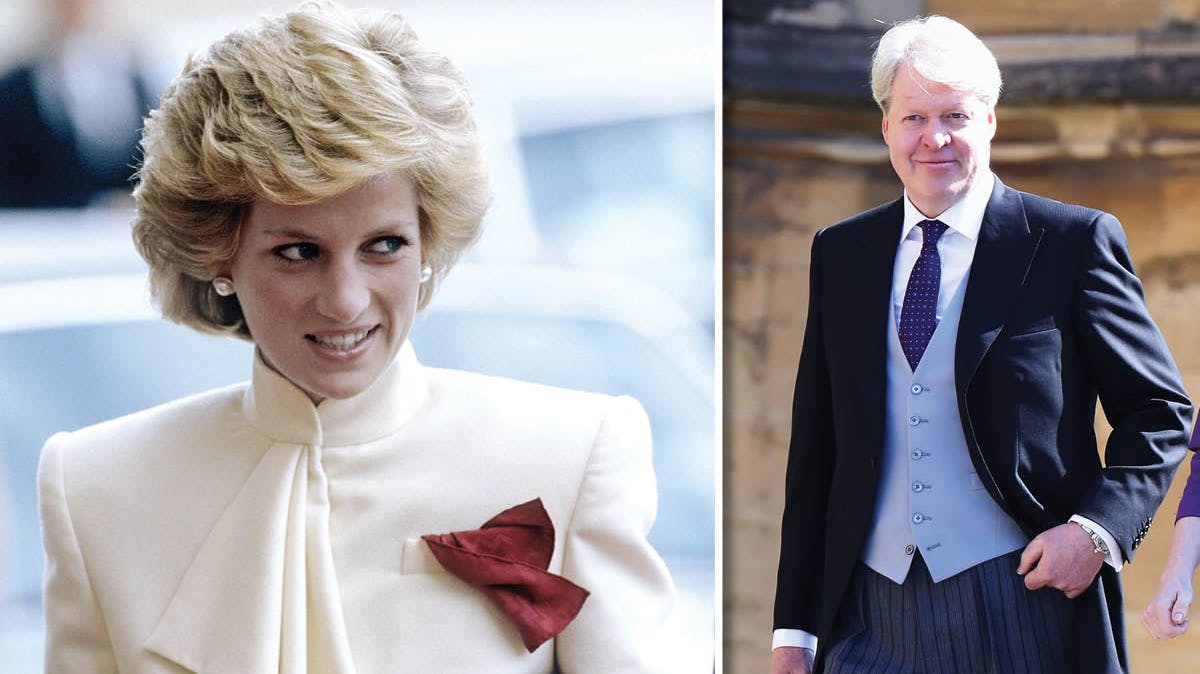 Prinsesse Diana i 1980'erne. Charles Spencer i 2018.