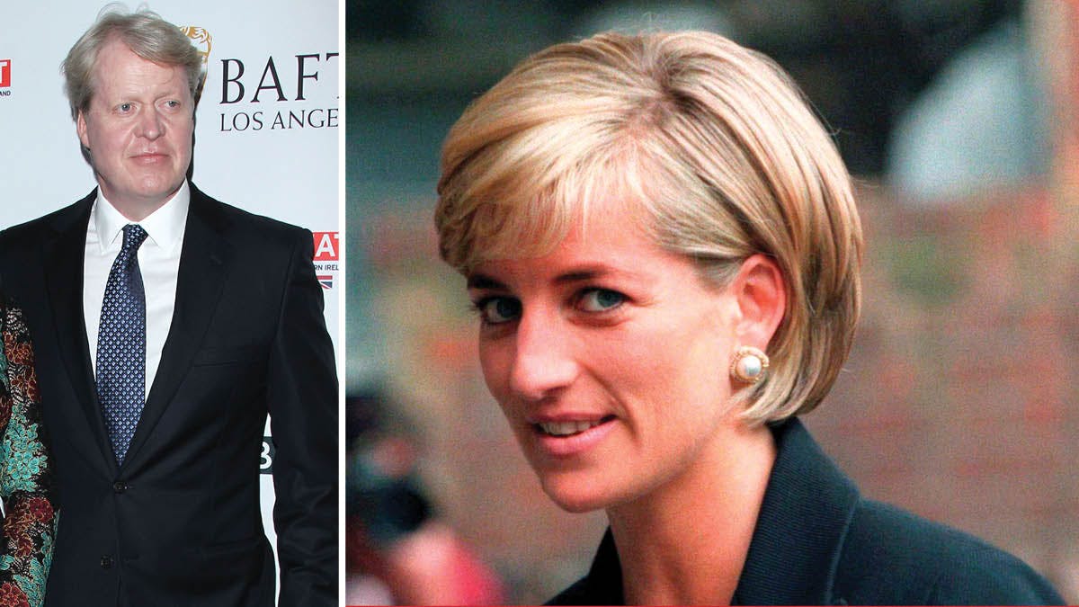 Charles Spencer i 2017. Prinsesse Diana i juni 1997.