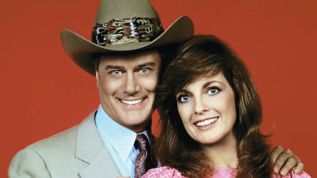 Larry Hagman og Linda Gray i rollerne som J.R. og Sue Ellen Ewing i "Dallas". 