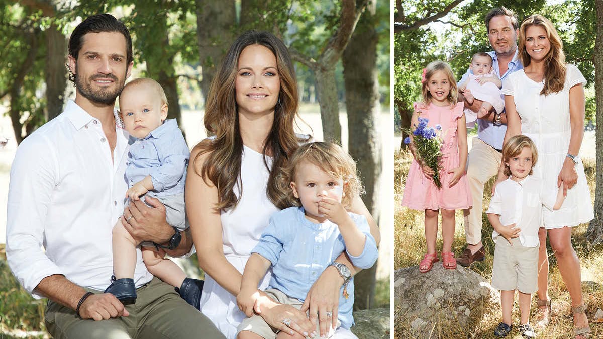 Prins Carl Philip, prins Gabriel, prinsesse Sofia, prins Alexander, prinsesse Leonore, prinsesse Adrienne, Chris O'Neill, prins Nicolas og prinsesse Madeleine.