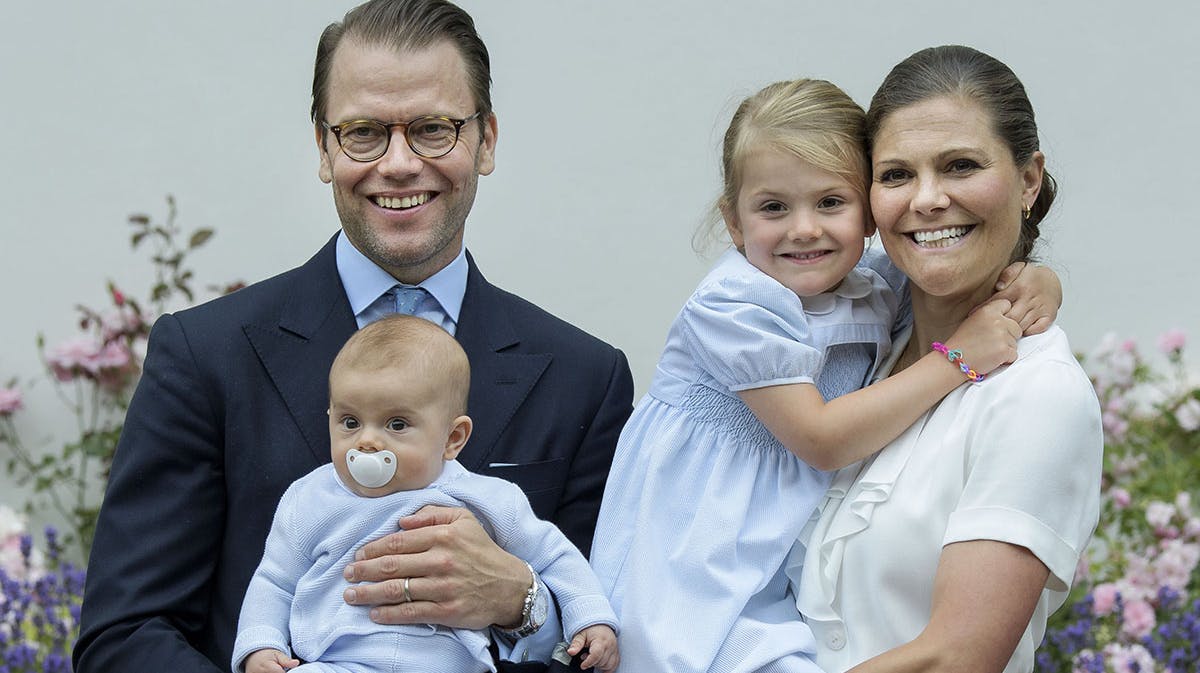 Prins Daniel, prins Oscar, prinsesse Estelle og kronprinsesse Victoria