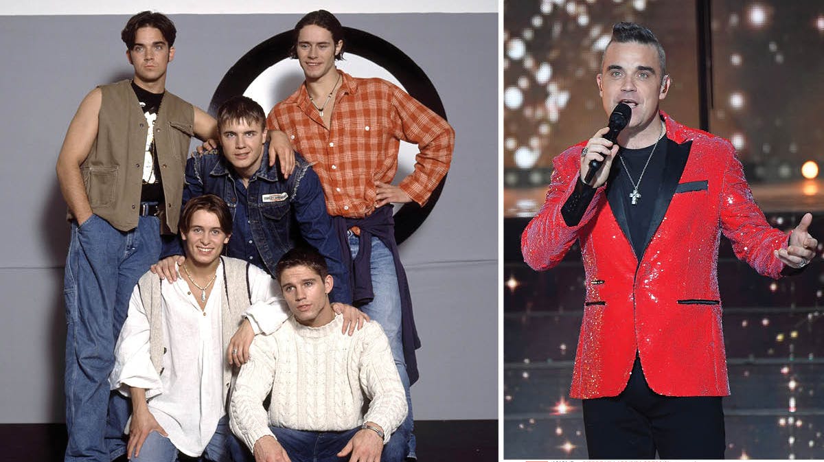 Robbie Williams og bandet Take That. 