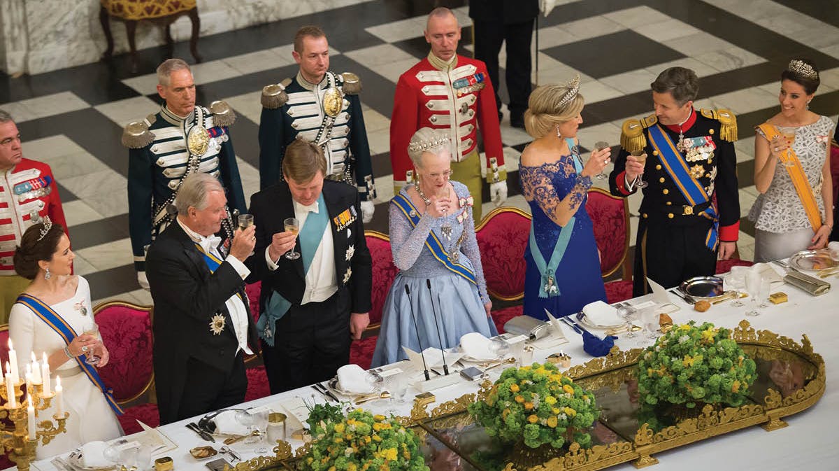 Gallamiddag i anledning af officielt besøg af det hollandske regentpar kong Willem-Alexander og dronning Maxima i marts 2015.