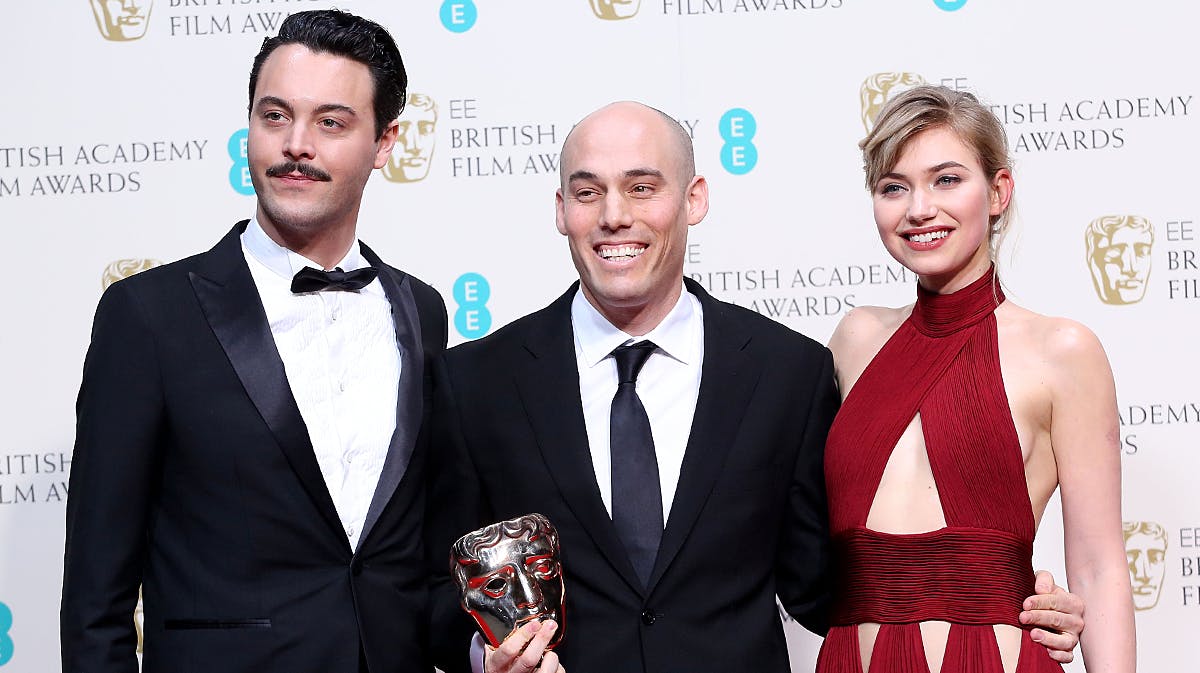 Jack Huston, Joshua Oppenheimer Imogen poots ved BAFTA i forbindelse med filmen The Act of Killing.