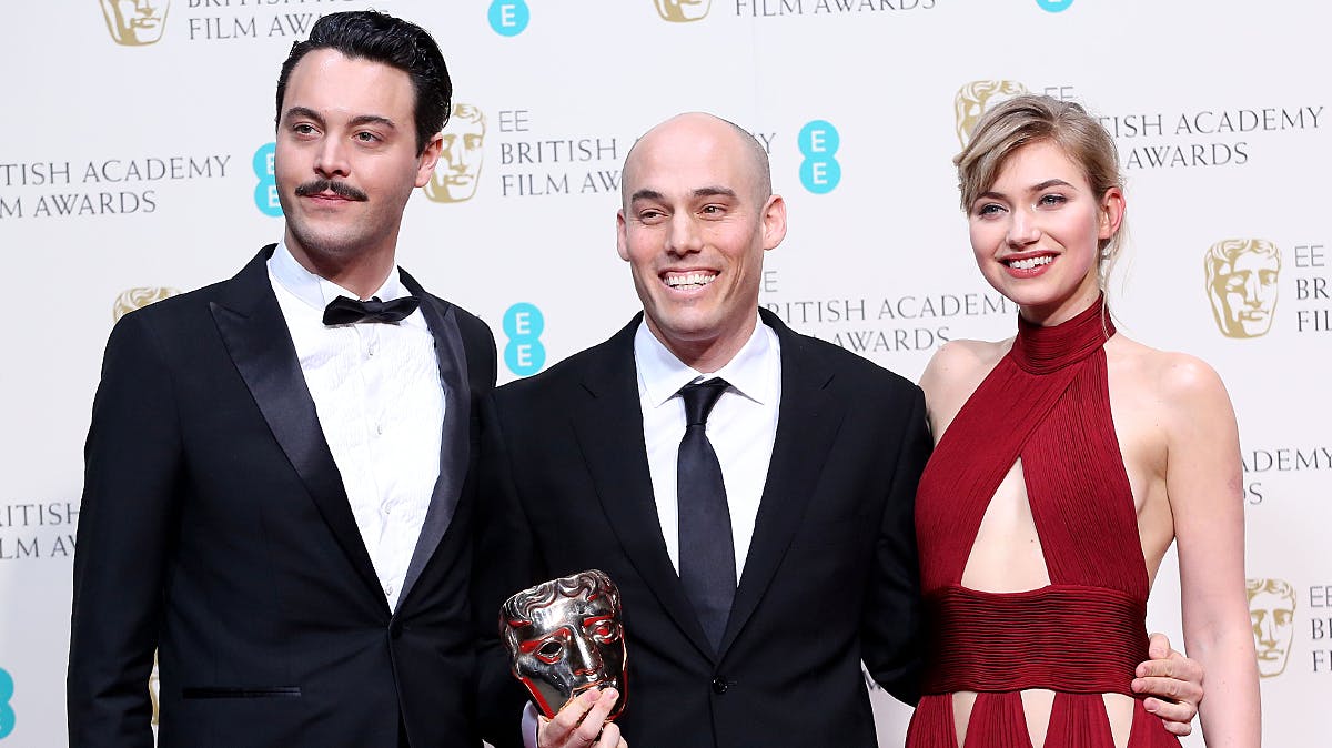 Jack Huston, Joshua Oppenheimer Imogen poots ved BAFTA i forbindelse med filmen The Act of Killing.