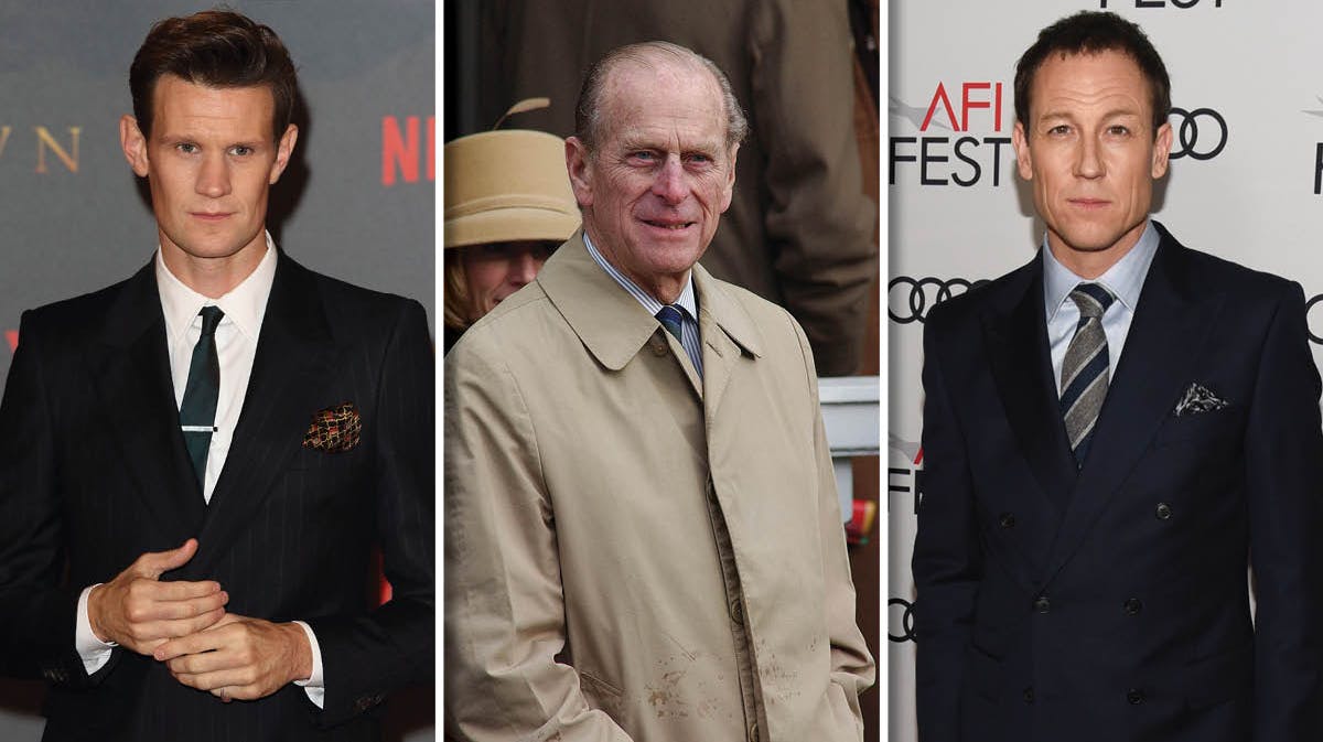 Matt Smith, der spillede prins Philip som ung, prins Philip og Tobias Menzies, der spillede prinsen som ældre. 