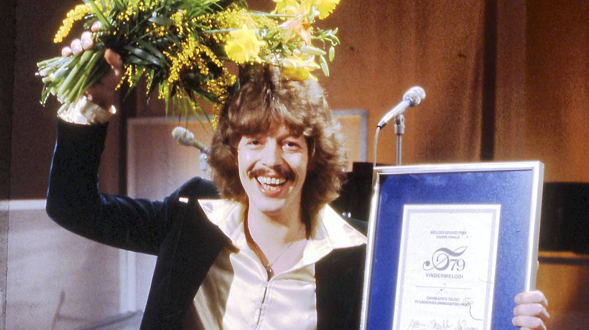 Tommy Seebach efter sejren i Melodi Grand Prix i 1979 med "Disco Tango"