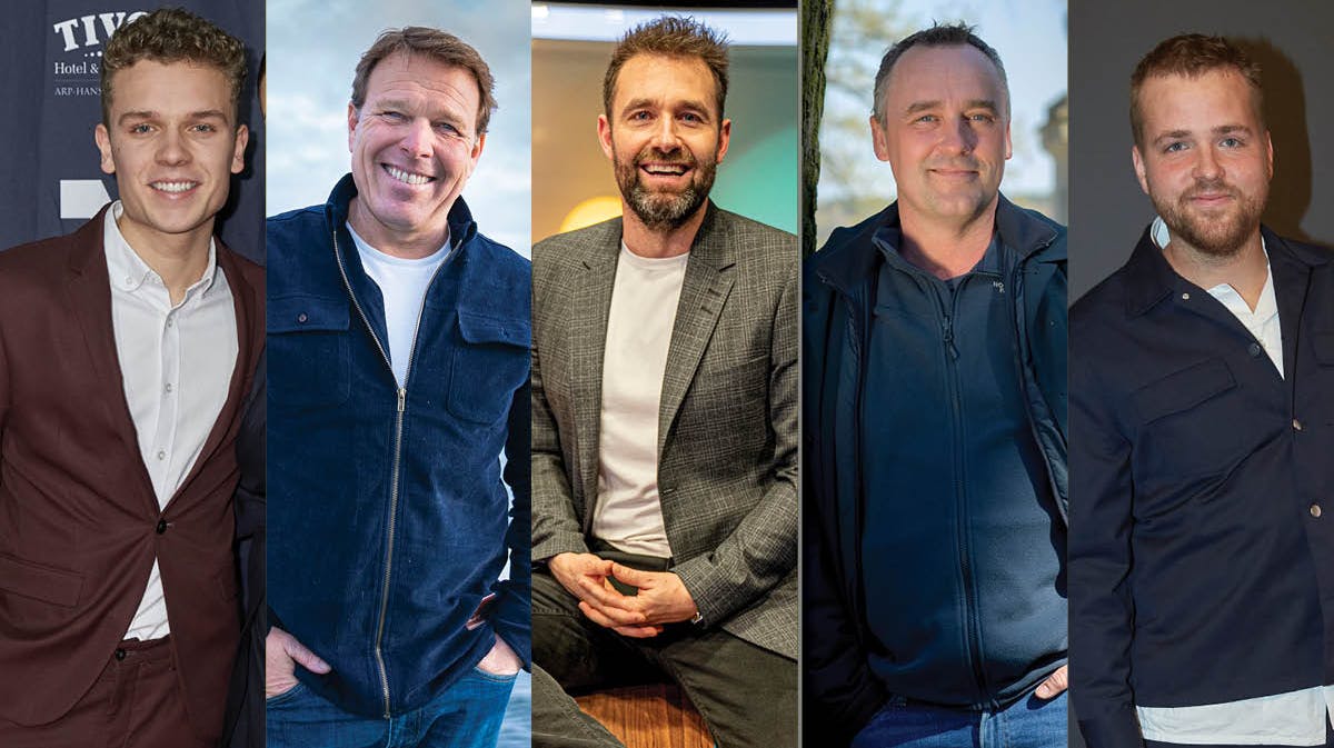 Rasmus Brohave, Mikkel Beha Erichsen, Mikkel Kryger, Peter Ingemann og Joakim Ingversen. 