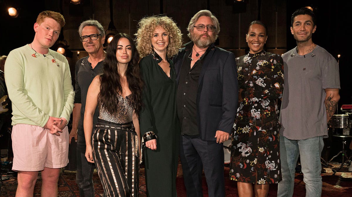 Toppen af Poppen-holdet anno 2017: Karl William, Michael Falch, Aura, Dorthe Gerlach, Søren Huss, Caroline Henderson og Burhan G.