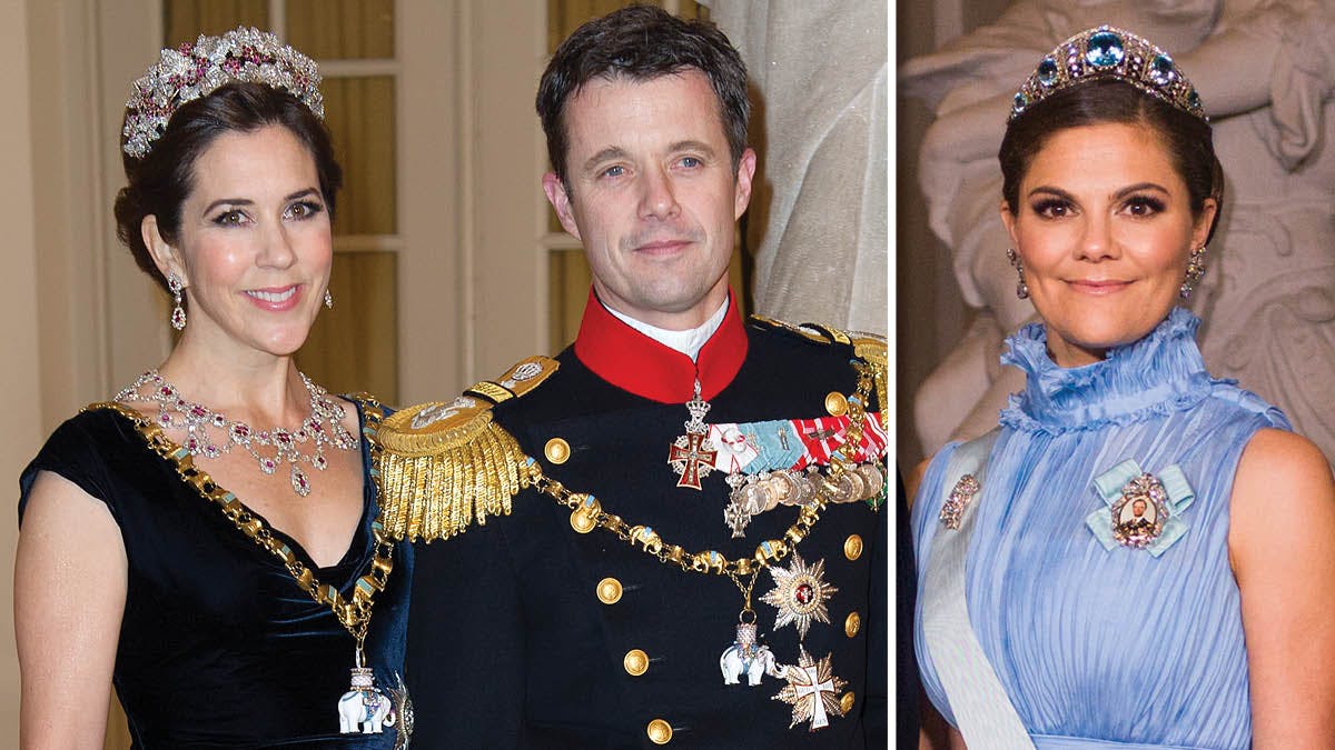 Kronprinsesse Mary, kronprins Frederik og kronprinsesse Victoria.