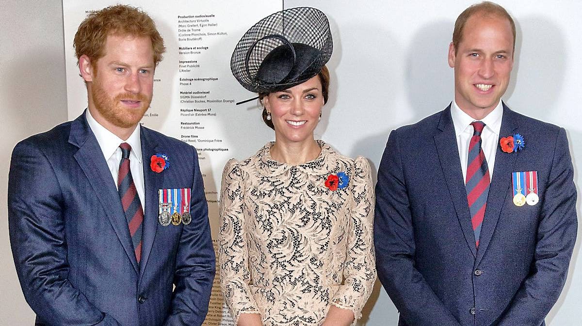 Prins William, hertuginde Catherine og prins Harry