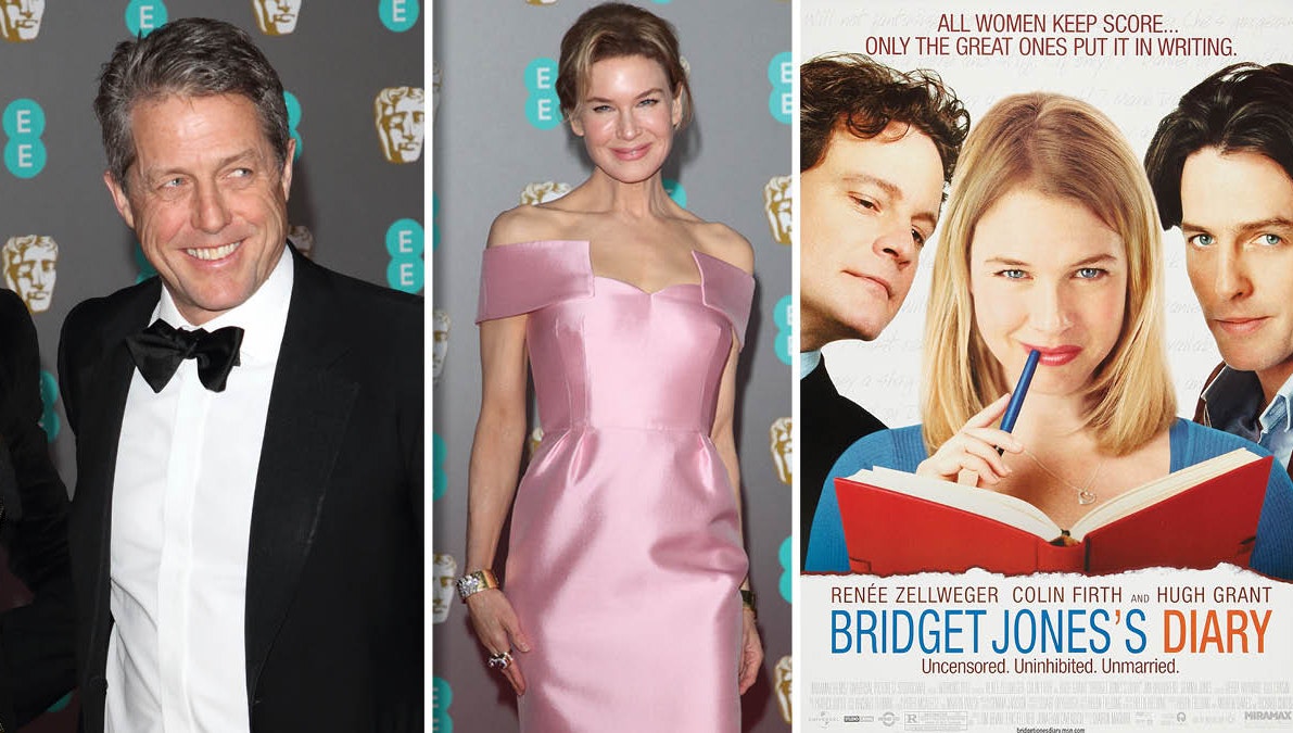 Hugh Grant og Renée Zellweger og filmen "Bridget Jones dagbog"