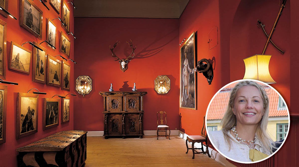 Den røde gang på Valdemars Slot, som den så ud før, slottet blev tømt for indbo.