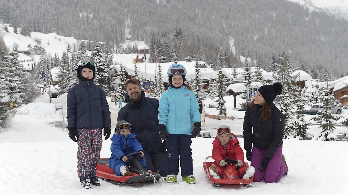 Kronprinsfamilien i Verbier.