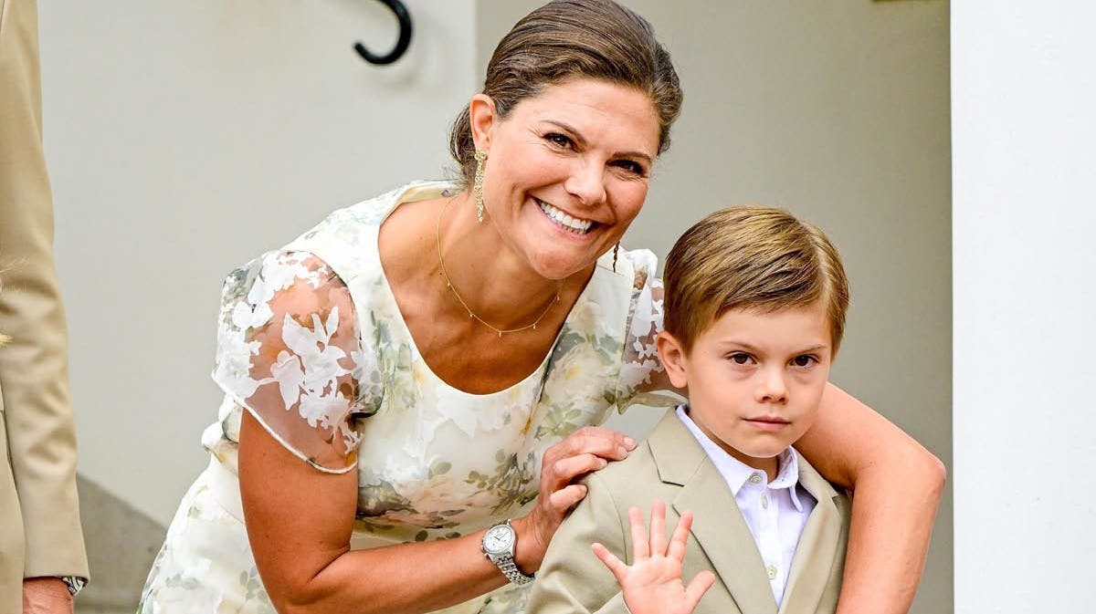 Kronprinsesse Victoria og prins Oscar. 