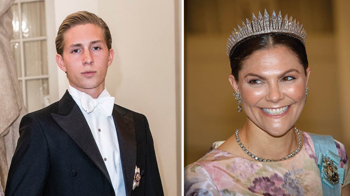 Fotomontage: Prins Konstantin-Alexios og kronprinsesse Victoria.