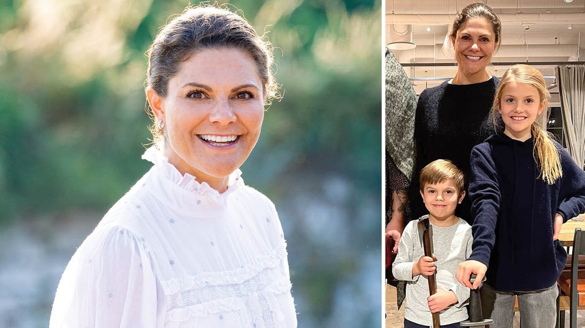 Kronprinsesse Victoria på privat udflugt med prinsesse Estelle og prins Oscar. 