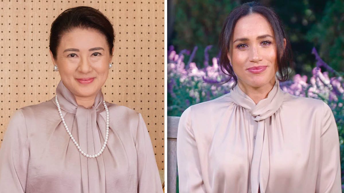 Kejserinde Masako og hertuginde Meghan. 