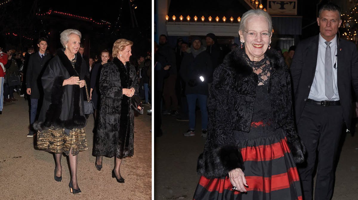 Dronning Margrethe og hendes søstre til premieren på "Snedronningen"