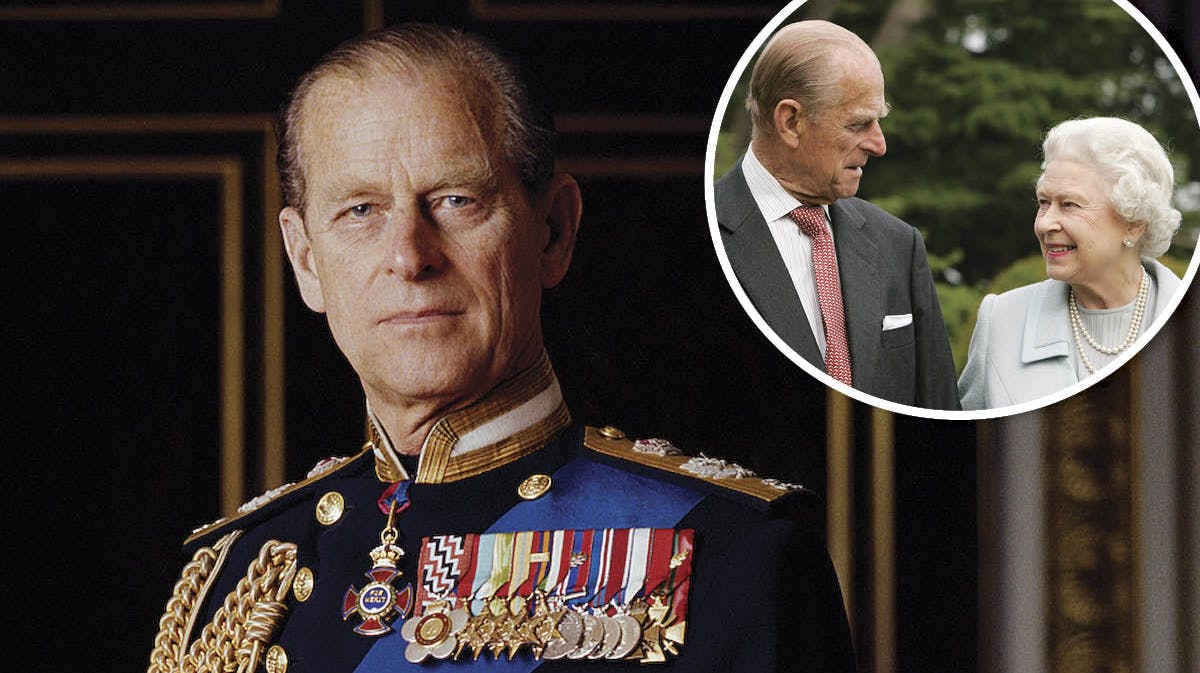 Prins Philip. Indsat: Prins Philip og dronning Elizabeth.