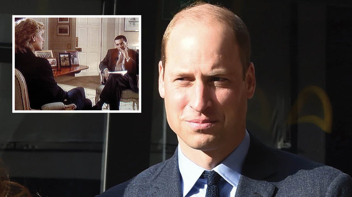 Prins William. Indsat: Prinsesse Diana med Martin Bashir i &quot;Panorama&quot;.