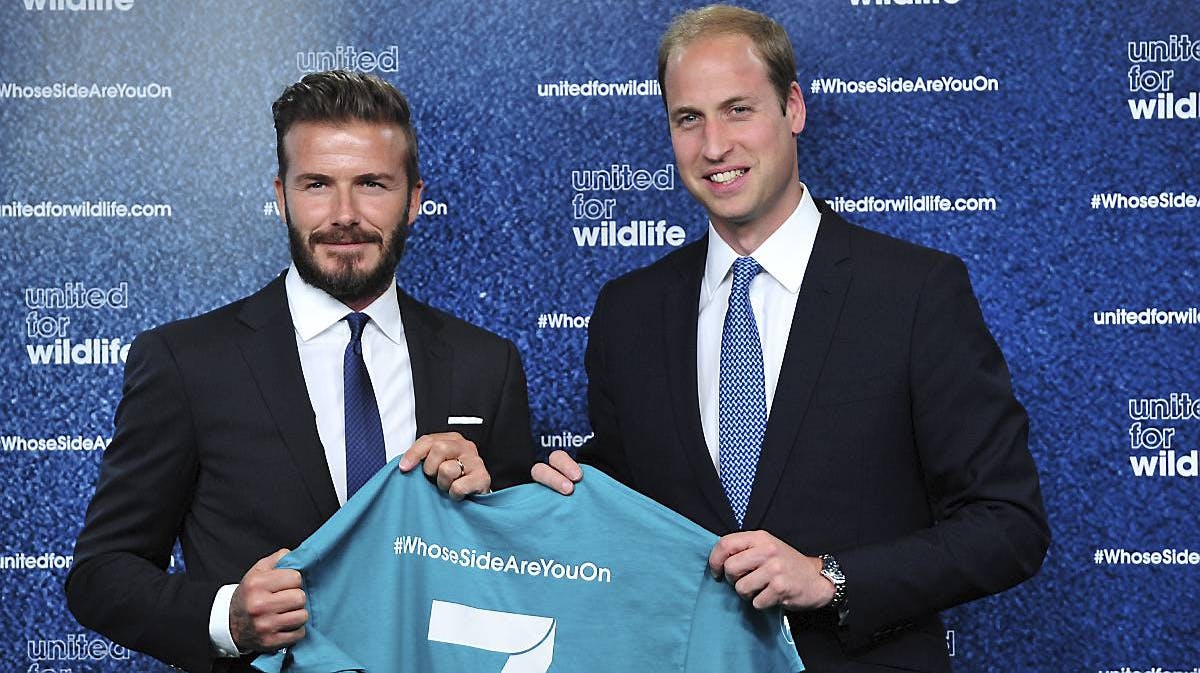 David Beckham og prins William.