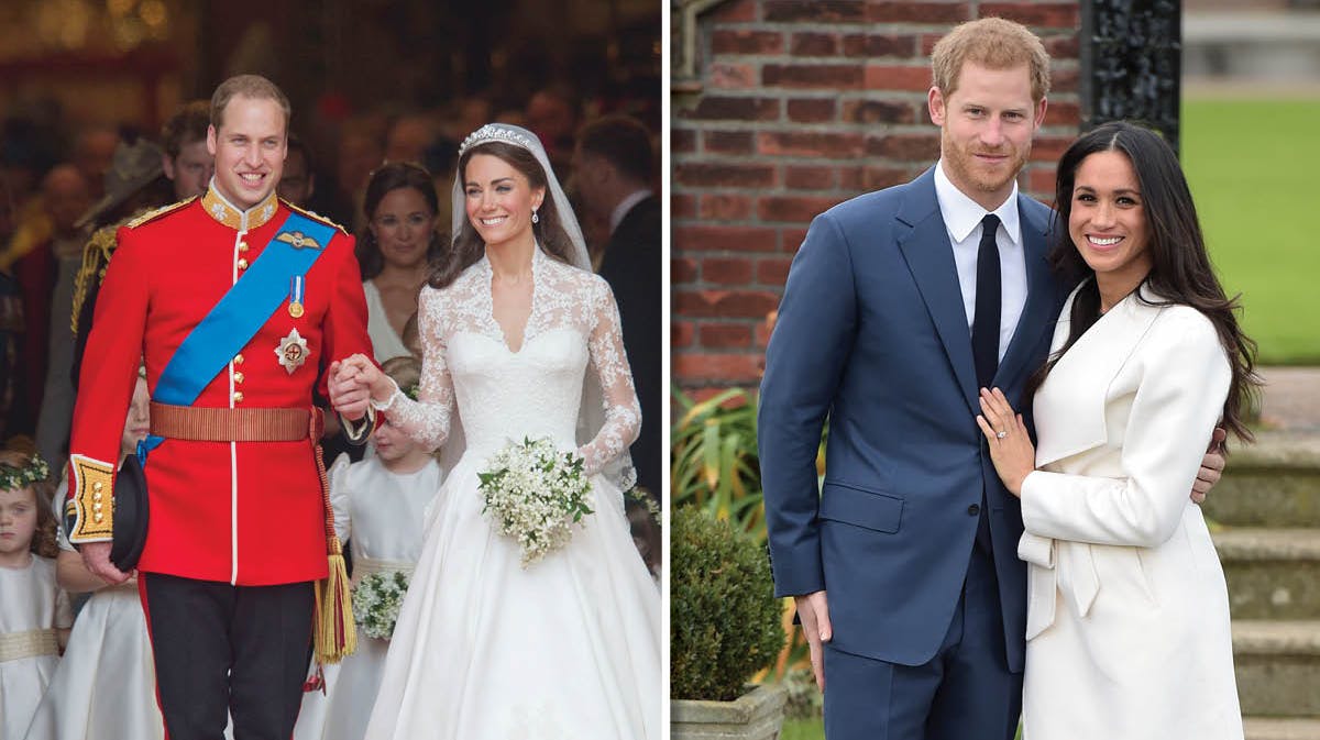 Prins William, hertuginde Catherine, prins Harry, Meghan Markle
