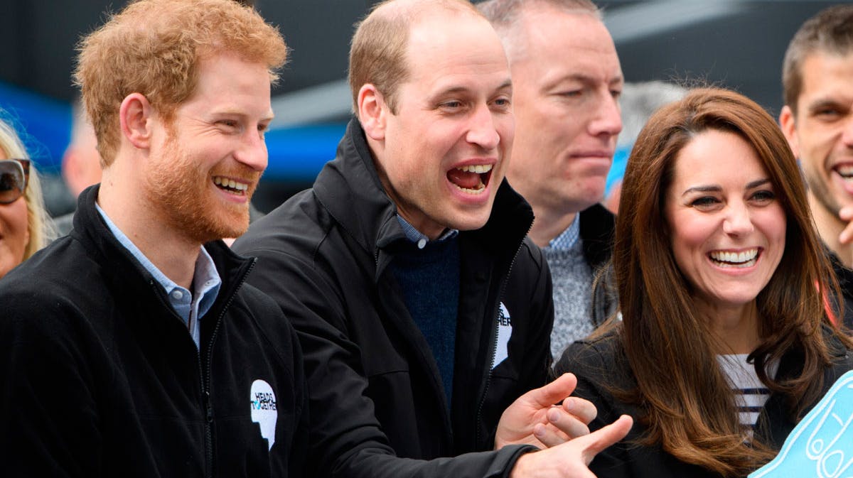 Prins William, prins Harry og hertuginde Catherine.