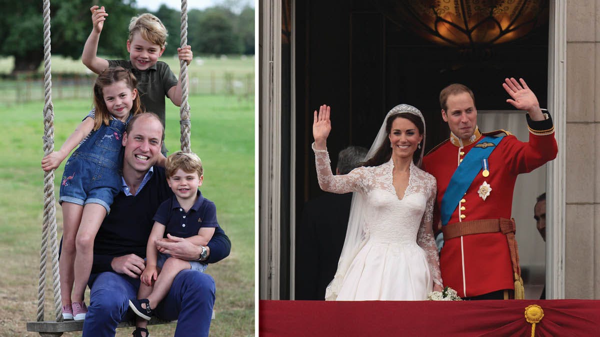 Prins William og hertuginde Catherine samt børnene&nbsp;prins George, 6, prinsesse Charlotte, 5, og prins Louis på to år.&nbsp;