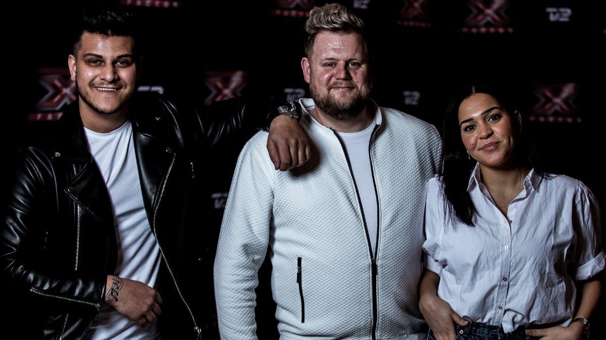 Vilson Ferati, Dan Laursen og Hiba Chehade fra "X Factor" 2021