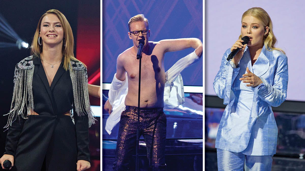 Finalisterne i &quot;X Factor 2020&quot; - Mathilde Caffey, Emil Wismann og Alma Agger.