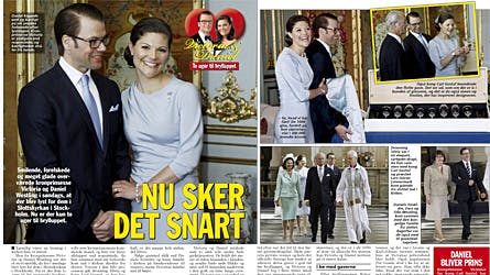 Kronprinsesse Victoria strålede lykkelig i kirken med sin forlovede Daniel Westling ved sin side.