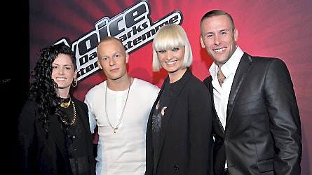 Lene Nystrøm, Xander Linnet, Sharin Foo og Liam O'Connor er klar til "Voice - Danmarks største stemme".