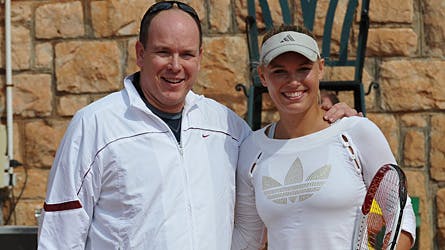 Caroline Wozniacki og fyrst Albert