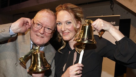 Ditte Hansen og Jesper Langberg blev årets modtagere af Lauritzen-prisen på 100.000 skattefrie kroner, der hvert år uddeles til en mandlig og en kvindelig skuespiller, der har udmærket sig i det forgangne år.