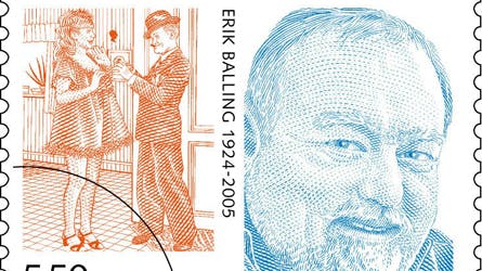 Erik Balling bliver hyldet for sin indsats for dansk kulturliv på frimærke fra slutningen af august. Balling stod blandt andet bag Matador og Olsen Banden.