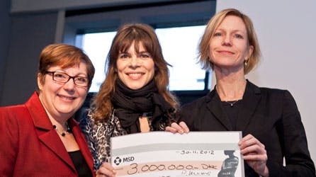 Ellen Hillingsø, direktør i Maternity Worldwide, Trine Bartholdy og Managing Director i MSD Danmark, Patricia Massetti.