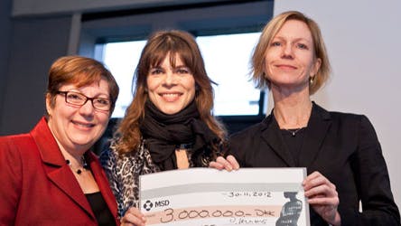 Ellen Hillingsø, direktør i Maternity Worldwide, Trine Bartholdy og Managing Director i MSD Danmark, Patricia Massetti.