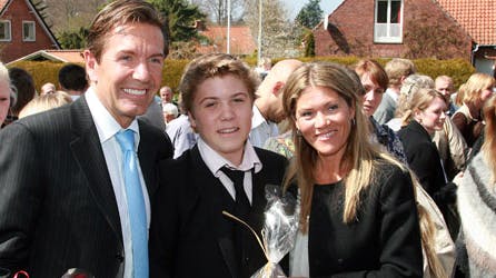 Erik Damgaard med sin ekskone Signe og parrets søn Sebastian